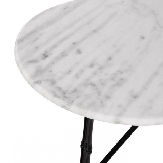 ΤΡΑΠΕΖΙ DELILAH ΜΕ ΒΑΣΗ ΑΠΟ ΜΑΝΤΕΜΙ ΜΕ ΜΑΡΜΑΡΟ ΟΒΑΛ 120x59x72cm