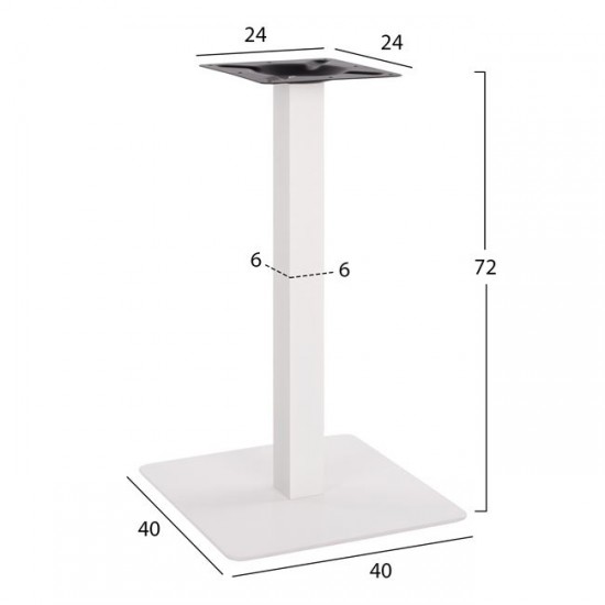 ΒΑΣΗ ΜΕΤΑΛΛΙΚΗ ΛΕΥΚΗ ΜΑΤ 40X40X72Υεκ.