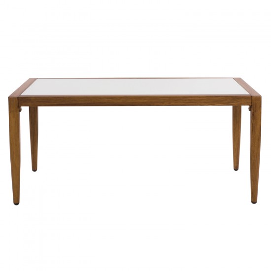 ΤΡΑΠΕΖΙ ΑΛΟΥΜΙΝΙΟΥ BAMBOO LOOK ΜΕ ΓΥΑΛΙ 100Χ58Χ46