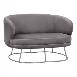 ΚΑΝΑΠΕΣ 2ΘΕΣΙΟΣ ARIEN ΑΠΟ ΒΕΛΟΥΔΟ ΓΚΡΙ ΜΕ ΑΣΗΜΙ ΒΑΣΗ 