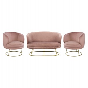 ΣΕΤ ΣΑΛΟΝΙ 2ΘΕΣΙΟΣ & 2 ΠΟΛΥΘΡΟΝΕΣ ARIEN ΣΑΠΙΟ ΜΗΛΟ ΒΕΛΟΥΔΟ ΧΡΥΣΗ ΒΑΣΗ 