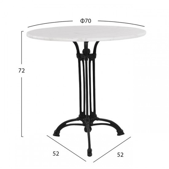 ΤΡΑΠΕΖΙ ΜΕ 3ΝΥΧΗ ΒΑΣΗ ΑΠΟ ΜΑΝΤΕΜΙ ΜΕ ΜΑΡΜΑΡΟ Φ70Χ74Υεκ.