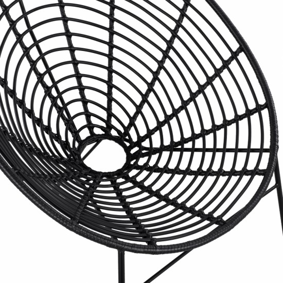 ΠΟΛΥΘΡΟΝΑ ΤΥΠΟΥ ΦΩΛΙΑ ΜΕΤΑΛΛΙΚΗ ALLEGRA ΜΕ ΜΑΥΡΟ WICKER 73x83x86Υ εκ.