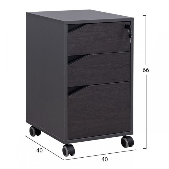 ΕΠΑΓΓΕΛΜΑΤΙΚΗ ΣΥΡΤΑΡΙΕΡΑ ΓΡΑΦΕΙΟΥ ΜΕ ΡΟΔΑΚΙΑ ROSEWOOD 40X40X66Y εκ.