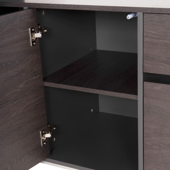 ΓΡΑΦΕΙΟ ΕΠΑΓΓΕΛΜΑΤΙΚΟ ΔΕΞΙΑ ΓΩΝΙΑ ROSEWOOD 220X180X76Υ εκ.