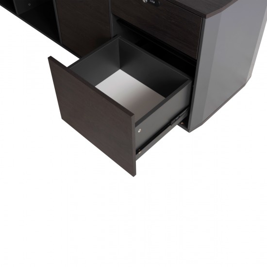 ΓΡΑΦΕΙΟ ΕΠΑΓΓΕΛΜΑΤΙΚΟ ΔΕΞΙΑ ΓΩΝΙΑ ROSEWOOD 220X180X76Υ εκ.