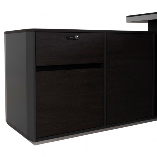 ΓΡΑΦΕΙΟ ΕΠΑΓΓΕΛΜΑΤΙΚΟ ΑΡΙΣΤΕΡΗ ΓΩΝΙΑ ROSEWOOD 220X180X76Υεκ.