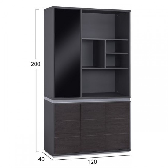 ΒΙΒΛΙΟΘΗΚΗ ΓΡΑΦΕΙΟΥ ΕΠΑΓΓΕΛΜΑΤΙΚΗ ROSEWOOD  120Χ40Χ200Υ εκ.