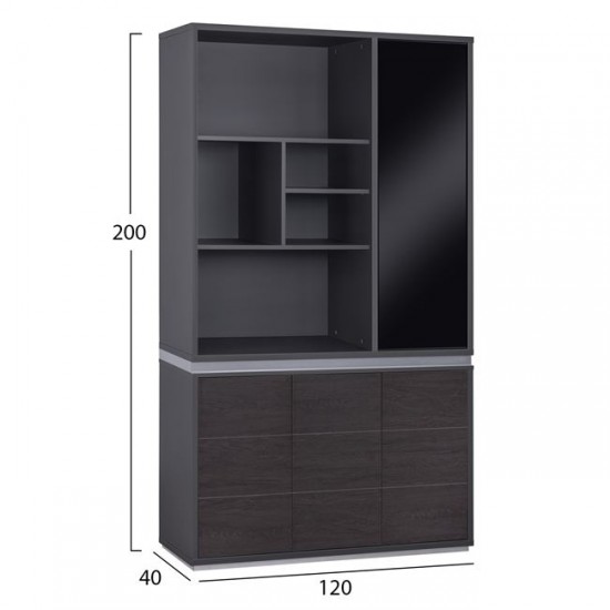 ΒΙΒΛΙΟΘΗΚΗ ΓΡΑΦΕΙΟΥ ΕΠΑΓΓΕΛΜΑΤΙΚΗ ROSEWOOD  120Χ40Χ200Υ εκ.