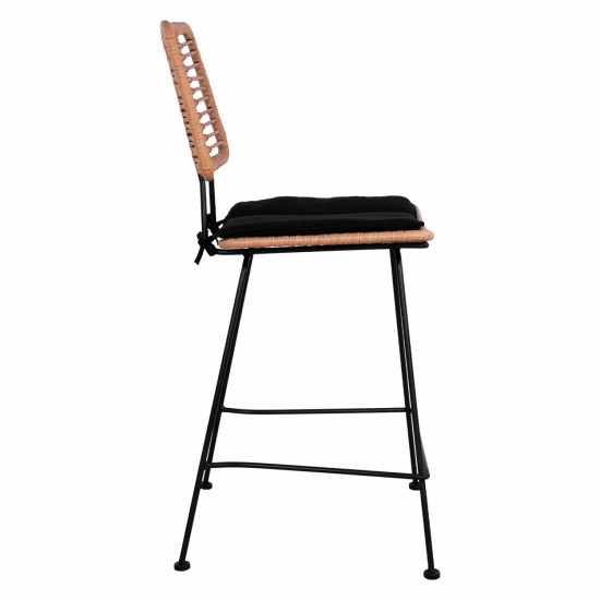 ΣΚΑΜΠΟ ΜΕΤΑΛΛΙΚΟ ΜΕ ΠΛΑΤΗ ΚΑΙ ΜΕ ΜΑΞΙΛΑΡΙ ALLEGRA ΜΕ WICKER ΣΕ ΜΠΕΖ ΑΠΟΧΡΩΣΗ