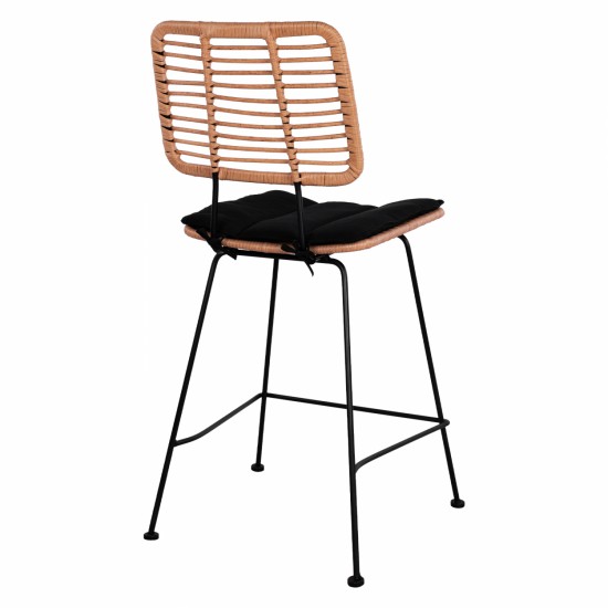 ΣΚΑΜΠΟ ΜΕΤΑΛΛΙΚΟ ΜΕ ΠΛΑΤΗ ΚΑΙ ΜΕ ΜΑΞΙΛΑΡΙ ALLEGRA ΜΕ WICKER ΣΕ ΜΠΕΖ ΑΠΟΧΡΩΣΗ