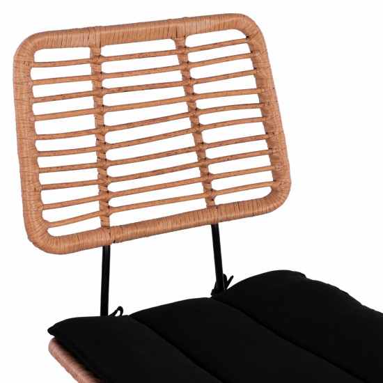 ΣΚΑΜΠΟ ΜΕΤΑΛΛΙΚΟ ΜΕ ΠΛΑΤΗ ΚΑΙ ΜΕ ΜΑΞΙΛΑΡΙ ALLEGRA ΜΕ WICKER ΣΕ ΜΠΕΖ ΑΠΟΧΡΩΣΗ