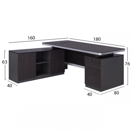 ΕΠΑΓΓΕΛΜΑΤΙΚΟ ΓΡΑΦΕΙΟ ΑΡΙΣΤΕΡΗ ΓΩΝΙΑ ROSEWOOD 180X160X76Y εκ.