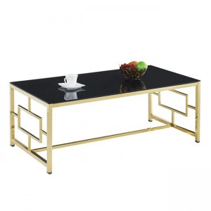 ΤΡΑΠΕΖΙ ΣΑΛΟΝΙΟΥ YARA ΜΕ ΓΥΑΛΙΝΗ ΜΑΥΡΗ ΕΠΙΦΑΝΕΙΑ ΚΑΙ ΜΕΤΑΛΛΙΚΗ ΧΡΥΣΑΦΙΒΑΣΗ 