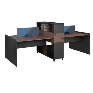 ΓΡΑΦΕΙΟ WORKSTASION ΔΙΠΛΟ ΚΑΡΥΔΙ ΚΑΙ ΓΚΡΙ ΜΕ ΧΩΡΙΣΜΑ & ΝΤΟΥΛΑΠΙΑ 284Χ120Χ120 