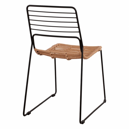 ΚΑΡΕΚΛΑ ΜΕΤΑΛΛΙΚΗ ALLEGRA ΜΕ WICKER ΜΠΕΖ 51x54x83Υ εκ.