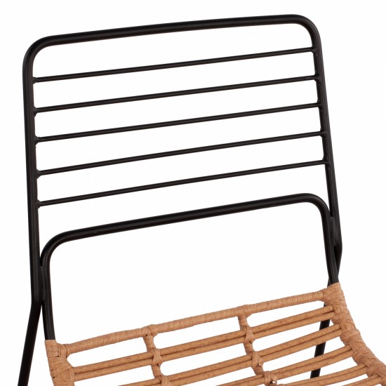 ΚΑΡΕΚΛΑ ΜΕΤΑΛΛΙΚΗ ALLEGRA ΜΕ WICKER ΜΠΕΖ 51x54x83Υ εκ.