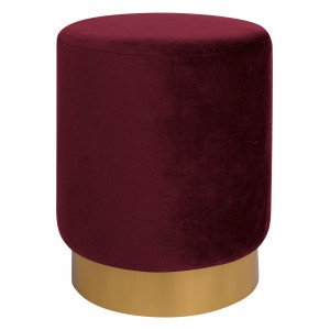 ΣΚΑΜΠΟ LEVY ΚΟΚΚΙΝΟ ΒΕΛΟΥΔΟ ΜΕ ΧΡΥΣΗ ΒΑΣΗ Φ35x43Υ εκ.