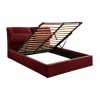 ΚΡΕΒΑΤΙ KENDRA ΒΕΛΟΥΔΟ ΚΟΚΚΙΝΟ ΒΟΥΡΓΟΥΝΔΙΑΣ ΚΑΙ ΑΠΟΘΗΚΕΥΤΙΚΟ ΧΩΡΟ 160X200