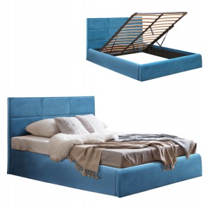 ΚΡΕΒΑΤΙ BRILEY ΒΕΛΟΥΔΟ ΠΕΤΡΟΛ ΜΕ ΑΠΟΘΗΚΕΥΤΙΚΟ ΧΩΡΟ 160x200 εκ. 