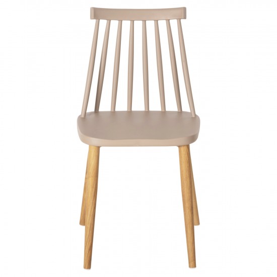 ΚΑΡΕΚΛΑ ΤΡΑΠΕΖΑΡΙΑΣ VANESSA ΚΑΠΟΥΤΣΙΝΟ ΜΕ ΜΕΤΑΛΛΙΚΑ ΠΟΔΙΑ 42,5x44x81Υ εκ.