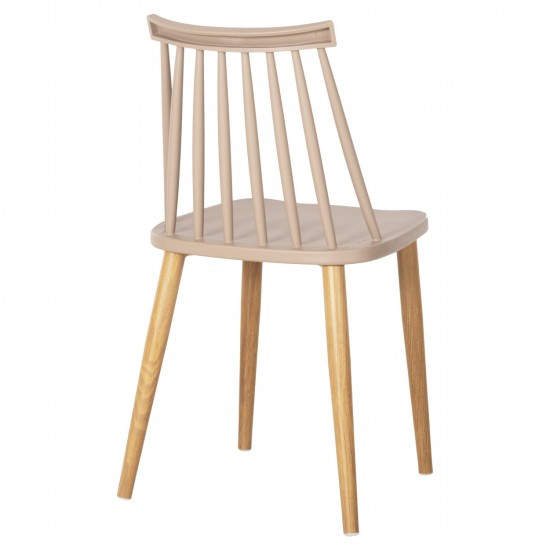 ΚΑΡΕΚΛΑ ΤΡΑΠΕΖΑΡΙΑΣ VANESSA ΚΑΠΟΥΤΣΙΝΟ ΜΕ ΜΕΤΑΛΛΙΚΑ ΠΟΔΙΑ 42,5x44x81Υ εκ.