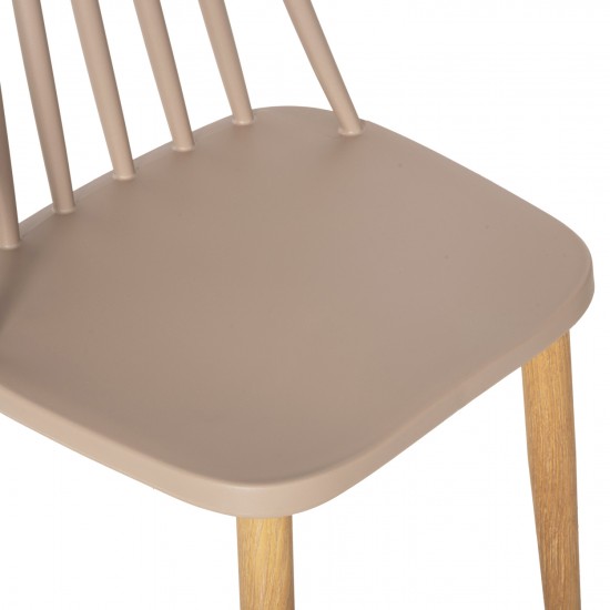 ΚΑΡΕΚΛΑ ΤΡΑΠΕΖΑΡΙΑΣ VANESSA ΚΑΠΟΥΤΣΙΝΟ ΜΕ ΜΕΤΑΛΛΙΚΑ ΠΟΔΙΑ 42,5x44x81Υ εκ.