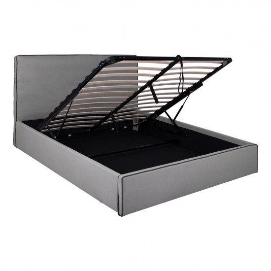 ΚΡΕΒΑΤΙ ALLIE ΜΕ ΑΠΟΘΗΚΕΥΤΙΚΟ ΧΩΡΟ ΓΚΡΙ ΥΦΑΣΜΑ 160x200εκ.