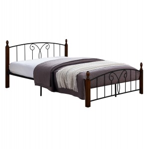 ΚΡΕΒΑΤΙ ΔΙΠΛΟ SUZIE ΓΙΑ ΣΤΡΩΜΑ 150x200 εκ. ΜΕΤΑΛΛΟ ΞΥΛΟ