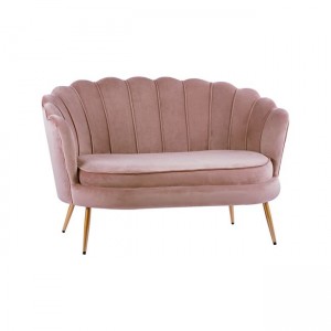 ΚΑΝΑΠΕΣ 2ΘΕΣΙΟΣ COQUILLE ΑΠΟ ΒΕΛΟΥΔΟ ΣΑΠΙΟ ΜΗΛΟ & ΧΡΥΣΑ ΠΟΔΙΑ 130x77x83εκ.