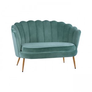 ΚΑΝΑΠΕΣ 2ΘΕΣΙΟΣ COQUILLE ΑΠΟ ΦΥΣΤΙΚΙ ΒΕΛΟΥΔΟ ΜΕ ΧΡΥΣΑ ΠΟΔΙΑ 130x77x83Υ εκ.