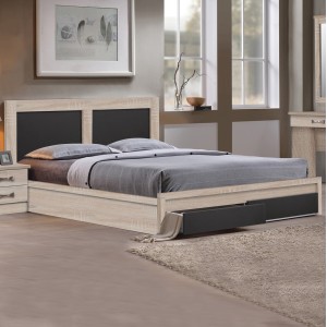 ΚΡΕΒΑΤΙ CAPRI ΜΕ 2ΣΥΡΤΑΡΙΑ SONAMA-ΓΚΡΙ ΣΤΡΩΜΑ 150x200εκ.