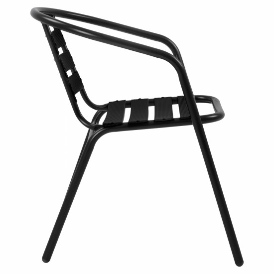 ΠΟΛΥΘΡΟΝΑ LAURA ΜΕΤΑΛΛΙΚΗ ΜΑΥΡΗ ΜΕ ΦΕΤΕΣ ΑΛΟΥΜΙΝΙΟΥ 54x59x73Υ εκ.