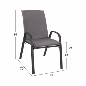 ΠΟΛΥΘΡΟΝΑ LEON ΜΕΤΑΛΛΙΚΗ ΓΚΡΙ ME ΓΚΡΙ ΜΑΞΙΛΑΡΙ 54x70x93 cm.