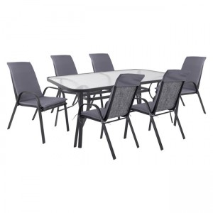 ΣΕΤ ΤΡΑΠΕΖΑΡΙΑΣ 7ΤΜΧ ΚΑΡΕΚΛΕΣ ΜΕ ΜΑΞΙΛΑΡΙ & ΤΡΑΠΕΖΙ 160X90 