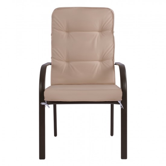 ΠΟΛΥΘΡΟΝΑ ΜΕΤΑΛΛΙΚΗ ENDIKA ΣΕ ΚΑΦΕ ΧΡΩΜΑ ΜΕ ΜΠΕΖ ΜΑΞΙΛΑΡΙ 60Χ71Χ105Υ εκ.