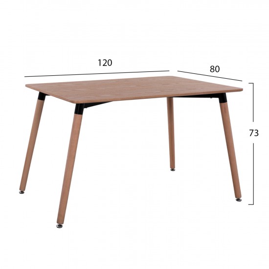 ΤΡΑΠΕΖΙ MINIMAL ΦΥΣΙΚΟ ΞΥΛΙΝΑ ΠΟΔΙΑ ΟΞΙΑ 120Χ80X73Υ εκ.