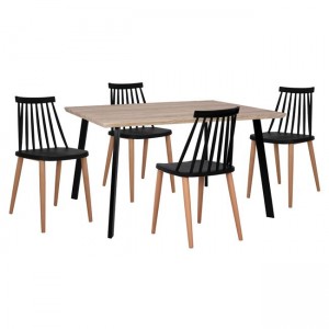 ΣΕΤ 5ΤΜΧ ΤΡΑΠΕΖΙ SONAMA & ΚΑΡΕΚΛΕΣ VANESSA ΜΑΥΡΕΣ ΜΕΤΑΛΛΙΚΑ ΠΟΔΙΑ