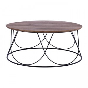 ΤΡΑΠΕΖΑΚΙ ΣΑΛΟΝΙΟΥ ΜΕ ΜΕΤΑΛΛΙΚΟ ΜΑΥΡΟ ΣΚΕΛΕΤΟ Φ90Χ40Υ εκ.