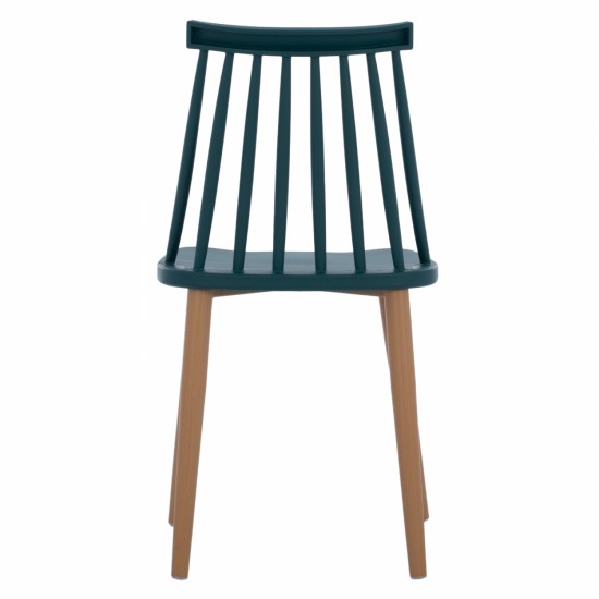 ΚΑΡΕΚΛΑ ΤΡΑΠΕΖΑΡΙΑΣ VANESSA ΜΠΛΕ ΜΕ ΜΕΤΑΛΛΙΚΑ ΠΟΔΙΑ 43x41x82,5 εκ.