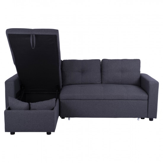 ΚΑΝΑΠΕΣ ΓΩΝΙΑ ΚΡΕΒΑΤΙ WAYNE 224x147x85Υεκ. ΓΚΡΙ ΥΦΑΣΜΑ