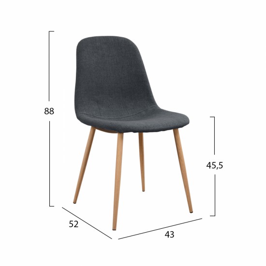 ΣΕΤ ΤΡΑΠΕΖΑΡΙΑΣ 5 ΤΜΧ ΤΡΑΠΕΖΙ MINIMAL ΜΕ ΚΑΡΕΚΛΕΣ LEONARDO ΓΚΡΙ-ΣΕΤ ΤΡΑΠΕΖΑΡΙΑΣ-ΓΚΡΙ-ΜΑΣΙΦ ΞΥΛΟ-MDF-ΜΕΤΑΛΛΟ-ΥΦΑΣΜΑ-