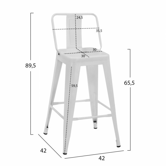 ΣΚΑΜΠΟ ΜΕΣΑΙΟΥ ΥΨΟΥΣ ΜΕΤΑΛΛΙΚΟ MELITA ΜΕ ΠΛΑΤΗ ΣΕ ΛΕΥΚΟ ΜΑΤ