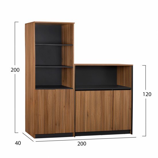 ΣΕΤ 2 ΤΜΧ ΒΙΒΛΙΟΘΗΚΗ ΓΡΑΦΕΙΟΥ ΕΠΑΓΓΕΛΜΑΤΙΚΗ ΜΕ ΝΤΟΥΛΑΠΙ SUPREME