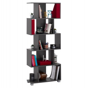 ΒΙΒΛΙΟΘΗΚΗ ΜΕΛΑΜΙΝΗΣ ΓΚΡΙ 70x25x177Υ εκ.