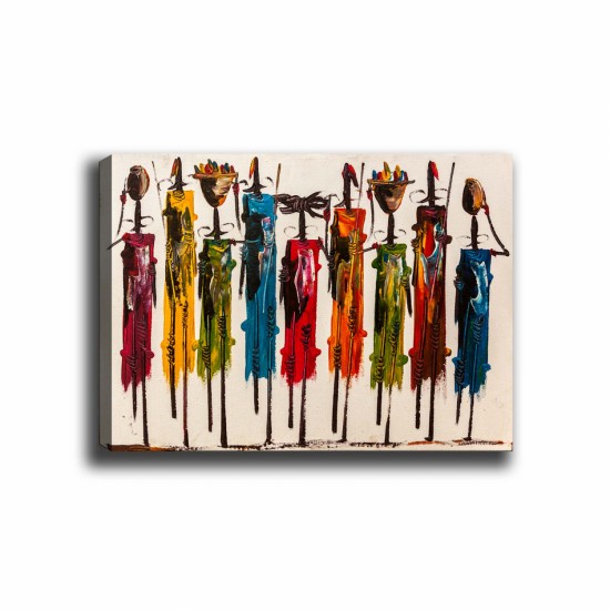 ΠΙΝΑΚΑΣ ΚΑΜΒΑΣ COLORFUL AFRICAN ART 100X3X70 εκ.