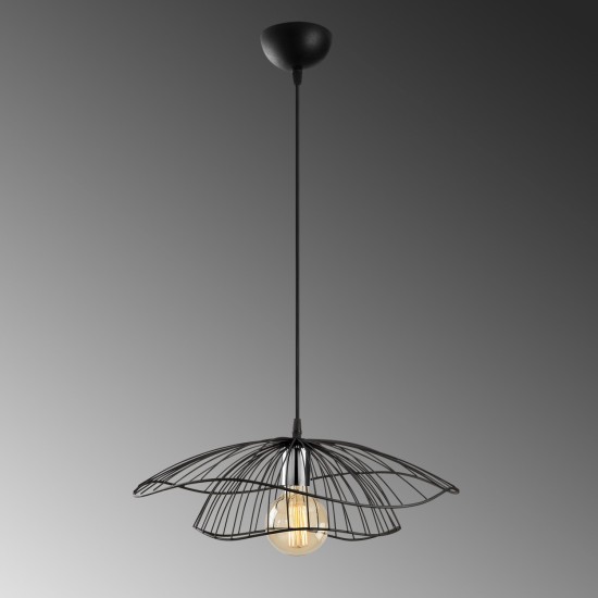 ΦΩΤΙΣΤΙΚΟ ΟΡΟΦΗΣ ΜΕΤΑΛΛΙΚΟ ΚΡΕΜΑΣΤΟ  ΜΑΥΡΟ  Φ50x111