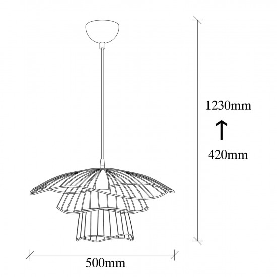 ΦΩΤΙΣΤΙΚΟ ΟΡΟΦΗΣ ΜΕΤΑΛΛΙΚΟ ΚΡΕΜΑΣΤΟ ΜΑΥΡΟ HM7231 Φ50x123