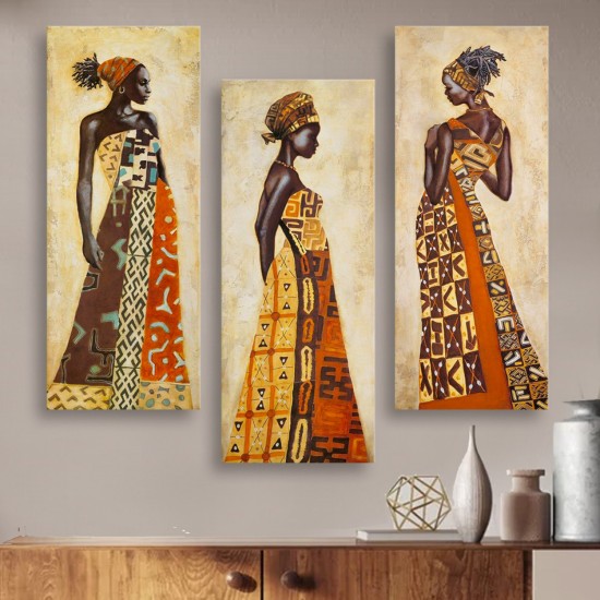 ΠΙΝΑΚΑΣ ΤΡΙΠΤΥΧΟ MDF AFRICAL STYLE WOMEN 60X0,3X50 εκ.