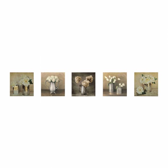 ΠΙΝΑΚΑΣ ΠΕΝΤΑΠΤΥΧΟ MDF ROMANTIC FLOWERS  75X0,3X15 εκ.